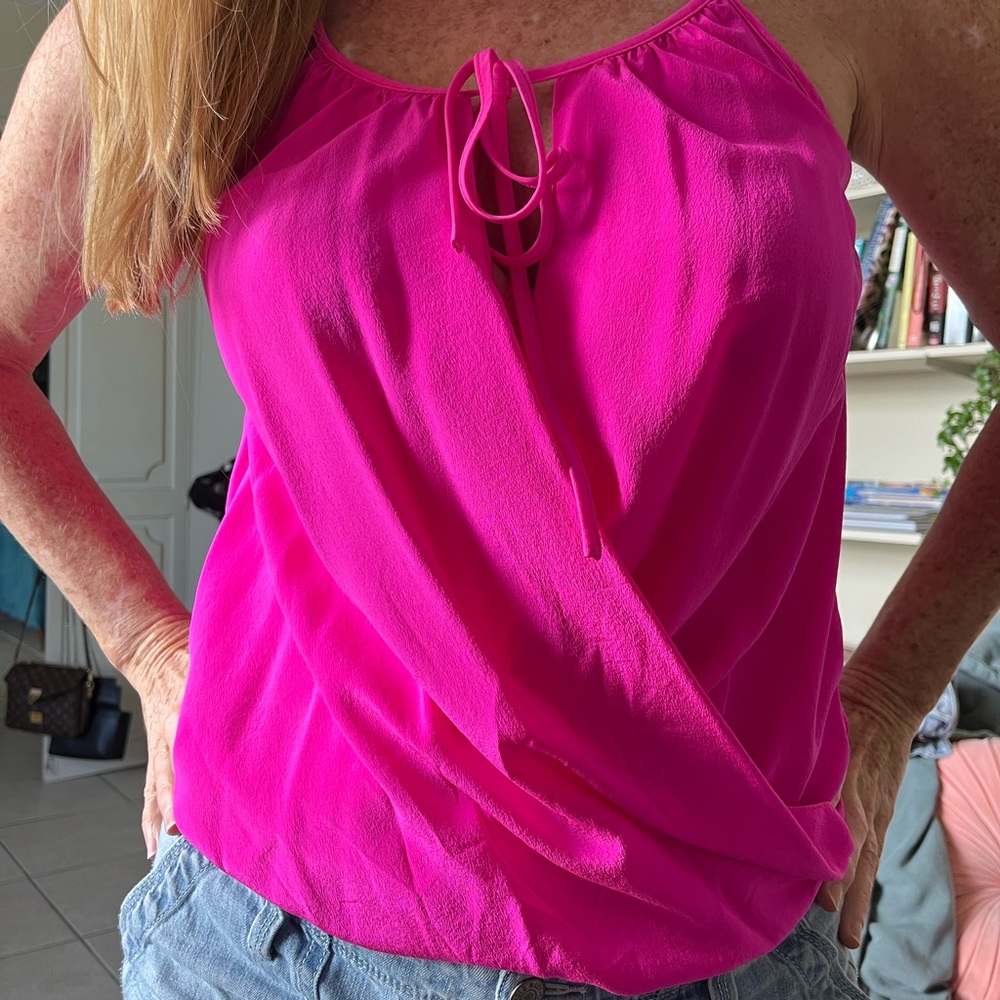M hot pink amanda uprichard cross top